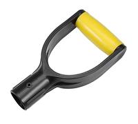 Xbsduih Poignée à pelle en plastique, poignée en D pour pelle, diamètre intérieur 32 mm, poignée pour pelle à neige à bêche, excavation à pelle à neige à pelle (jaune)