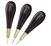 Xbsduih Poinçon de Couture en Forme de Diamant Outils de Couture Faits à la Main DIY Stitcher Taper Manche en Bois Noir