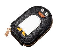 Xbsduih Portefeuille mignon pour argent, porte-cartes en PU, portefeuille léger avec fermeture éclair pour accordéon, porte-cartes durable et facile à utiliser, D, Noir , Taglia Unica