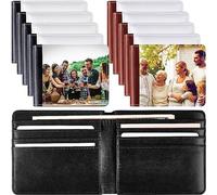 Xbsduih Portefeuille pour Sublimation 24 Pièces Portefeuille pour Transfert de Vide Portefeuille pour Sublimation Vide avec Fenêtres Identifiantes pour Voyage, Graduation 22 X 9,5 X 1, Noir et marron,