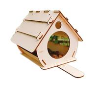 Xbsduih pour oiseaux en bois avec mangeoire pour oiseaux perche boîte à nids pour oiseaux domestiques, convient pour la décoration de la cour extérieure du jardin, 1 pièce