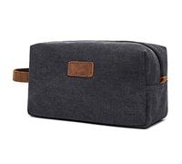 Xbsduih Sac de Maquillage Hommes Nouveaux Hommes Sac de Voyage Voyage Sac de Maquillage en Cuir de Toile Organisateur de Rasage pour Cosmétiques Sac de Cosmétique Noir