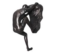 Xbsduih Sculpture, sculpture murale pour homme, grimpant, figures d'hommes grimpant à accrocher au mur, statue en résine noire, décorations murales uniques durables et faciles à utiliser