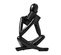 Xbsduih Sculptures de Penseurs, Statue en Résine de Penseurs Noirs, Ornement de Lecture, Décoration de Sculptures de Penseurs, Décoration de Livres Modernes Facile à Installer A