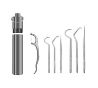 Xbsduih Set de brossettes en métal pour le fil dentaire, portable, nettoyage des dents, une seule pièce en métal pour l'hygiène buccale, outils de nettoyage des dents.