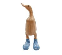 Xbsduih Statue en Résine de Canard Sculpture de Jardin Mignon de Canards Portant des Bottes en Caoutchouc Maculées Figurine de Fortune Résistant Facile à Installer Blu-L