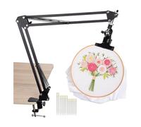 Xbsduih Support de broderie réglable en métal, support pour cadre de broderie tourné à 360 °, avec 16 broderies pour manuel