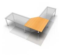 XBT12 W - tablette trapèze 120x120 Hêtre