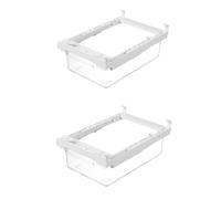 XBTNCYFE Boîte De Rangement Rétractable Transparente for Réfrigérateur, Panier De Rangement for Cloison De Réfrigérateur Anti-odeur, Boîte De Rangement Suspendue(Transparent 2pcs)