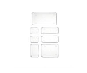 XBTNCYFE Ensemble D'organisateurs De Tiroirs De Bureau En Plastique, 7 Pièces, Rangement De Salle De Bain, Organisateur De Maquillage, Boîte De Rangement Transparente, Organisateur De Tiroir