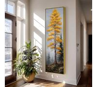 XBTYKPB Affiche d'arbre étroit, toile fine et haute, forêt, impression verticale encadrée pour la décoration des chambres, halls et bureaux (55 x 110 cm/cadre intérieur)
