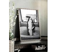 XBTYKPB Affiche de chariot de bar, femme buvant dans une baignoire, art mural de salle de bain en noir et blanc, décoration de salle de bain pour fille, impressions sur toile 80 x 140 cm sans cadre