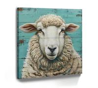 XBTYKPB Affiche sur toile représentant des animaux, art du mouton, peintures murales de ferme rurale, pour décoration de chambre, salon, couloir (70 x 70 cm, sans cadre)