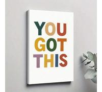 XBTYKPB Affiche sur toile, slogan motivant, lettres colorées, vous avez compris, phrase inspirante, peinture inspirante de style minimaliste 21 x 30 cm avec cadre