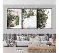 XBTYKPB Affiches d'architecture, peinture murale sur toile, feuilles vertes, plantes d'intérieur, impression d'art mural, images pour décoration murale de salon, 21 x 30 cm, sans cadre