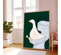 XBTYKPB Affiches de salle de bain Green Goose, décorations d'animaux, impressions sur toile, art mural minimaliste et preppy pour la maison (40 x 60 cm, sans cadre)