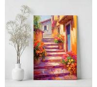 XBTYKPB Affiches sur toile de paysage, peintures murales de scènes de rue, décoration murale pour chambre, salon, couloir, 50 x 70 cm, avec cadre
