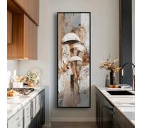 XBTYKPB Art abstrait, impression beige aux couleurs neutres, toile ou affiche de style abstrait vintage, art mural long et étroit pour la maison (30 x 90 cm/cadre intérieur)