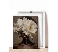 XBTYKPB Art moderne, affiches sur toile pour femmes, peinture à l'huile représentant un chapeau floral, pour chambre, salle à manger, cuisine, impressions d'art 70 x 100 cm avec cadre