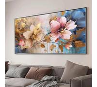 XBTYKPB Décor-Peinture de fleur de cerf doré Grande taille Affiches pour salon Chambre Salon Impressions d'art Impressions sur toile Art mural 70x140cm Sans cadre