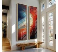 XBTYKPB Ensemble d'affiches ou de toiles encadrées et colorées, format long et étroit, décoration verticale pour couloir, maison ou bureau (45 x 135 cm x 2 / cadre intérieur)