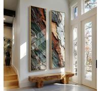 XBTYKPB Ensemble de 2 affiches murales nature encadrées, toile ou poster, œuvre d'art longue et étroite, décoration verticale haute pour bureau (55 x 110 cm x 2 / sans cadre)