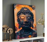 XBTYKPB Estampe moderne de Bouddha - Toile abstraite de Bouddha - Art mural zen spirituel - Peinture aux couleurs de décoration bouddhiste contemporaine (40x60cm/sans cadre)