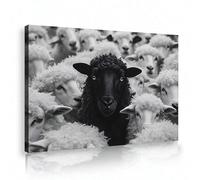 XBTYKPB Grande affiche murale représentant un mouton amusant, décoration murale, toile imprimée, pour chambre à coucher (30 x 40 cm, cadre intérieur)