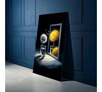 XBTYKPB Grande toile à reflets floraux, art mural inspirant, fleurs en verre, toile florale surréaliste, peinture décorative pour la maison (60 x 105 cm/cadre intérieur)