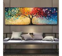 XBTYKPB Grande toile murale - Peinture Arbre de vie - Motif géométrique contemporain - Paysage printemps-été, Affiche 30x90cm Sans cadre