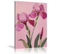 XBTYKPB Impression d'art sur toile représentant une fleur d'iris rose, pour salon contemporain, salle de bain, chambre à coucher, décoration 80 x 140 cm, sans cadre