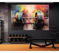 XBTYKPB Impression sur toile représentant une barre d'haltères abstraite, décoration murale pour salle de sport, tableau d'entraînement, art mural fitness, affiches sur toile (40 x 60 cm/sans cadre)
