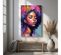 XBTYKPB Impression sur toile représentant une fille africaine, affiche murale pour chambre à coucher, salon, couloir, dortoir, décoration murale, 60 x 90 cm, sans cadre