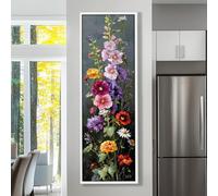 XBTYKPB Peinture de feuilles et de fleurs, affiches grand format, art mural vertical sur toile, pour la décoration de la salle à manger, tableaux étroits et hauts (45 x 135 cm/sans cadre)