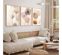 XBTYKPB Peinture florale minimaliste bohème, décoration murale moderne, style Wabi-Sabi Ali, géométrique, abstrait, beige, 30 x 50 cm, sans cadre