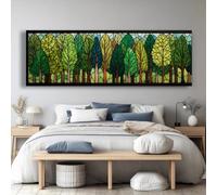 XBTYKPB Tableau d'arbre horizontal allongé, art mural horizontal étroit, affiches longues et étroites, toile murale haute et fine, art moderne (35 x 105 cm/cadre intérieur)