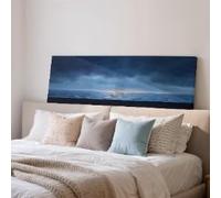 XBTYKPB Tableau de paysage marin mélancolique, toile panoramique encadrée de grande dimension, décoration murale côtière sombre, art mural horizontal style milieu du siècle (35 x 105 cm/sans cadre)
