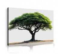 XBTYKPB Tableau décoratif mural représentant l'Arbre de Vie Vert, paysage naturel, impression sur toile, affiche, œuvre d'art murale minimaliste (60x80cm/sans cadre)