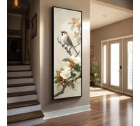 XBTYKPB Tableau d'oiseau - Toile murale verticale - Impression d'oiseau - Art sur toile représentant des animaux grands et étroits - Affiche sur panneau d'arbre (30x90cm/sans cadre)