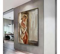 XBTYKPB Tableau élégant représentant une femme, portrait mural sensuel, peinture de figure féminine, toile figurative contemporaine, décoration de chambre (21x30cm/sans cadre)