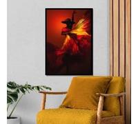 XBTYKPB Tableau Flamenco sur toile - Décoration murale sur toile représentant une danse rouge et jaune, affiches et impressions de luxe pour la décoration intérieure (50x70cm/sans cadre)
