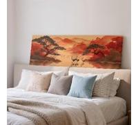 XBTYKPB Tableau japonais sur toile, format horizontal, à placer au-dessus du lit ou du canapé, grand format encadré, style milieu du siècle, vintage (40 x 120 cm, sans cadre)