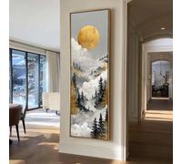 XBTYKPB Tableau mural en toile fine et étroite, style vertical, avec cadre, représentant un lever de soleil sur la nature. Idéal pour les chambres et les bureaux (30 x 90 cm, sans cadre).