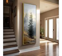 XBTYKPB Tableau mural étroit représentant un pin élancé, sur toile encadrée, style vertical, idéal pour les chambres, les halls et les bureaux (20 x 60 cm/sans cadre).