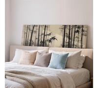 XBTYKPB Tableau mural Forêt de bambous japonaise, toile panoramique grand format, format horizontal, peinture zen à l'encre Sumi-e (55 x 110 cm, sans cadre)