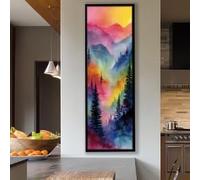XBTYKPB Tableau mural horizontal sur toile, format long, impression sur toile encadrée fine et haute, peinture murale étroite, pour la maison, le bureau ou les halls (65 x 195 cm/cadre intérieur)