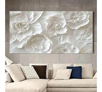 XBTYKPB Tableau mural moderne représentant des fleurs blanches, affiche sur toile pour décoration de chambre, salon, couloir, 30 x 60 cm, sans cadre
