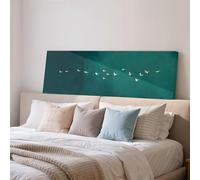 XBTYKPB Tableau panoramique sur toile « Oiseaux en vol », grand format, encadré, style japonais turquoise, pour chambre zen (20 x 60 cm, sans cadre).