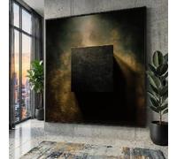XBTYKPB Tableau sur toile à effet d'ombre dramatique, carré sombre abstrait, décoration intérieure minimaliste moderne, toile à l'atmosphère mystérieuse (60 x 60 cm/cadre intérieur)