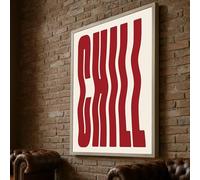 XBTYKPB Tableau sur toile Red Chill Typography, design minimaliste, décoration intérieure style rétro, impression d'art mural (50x70cm/sans cadre)